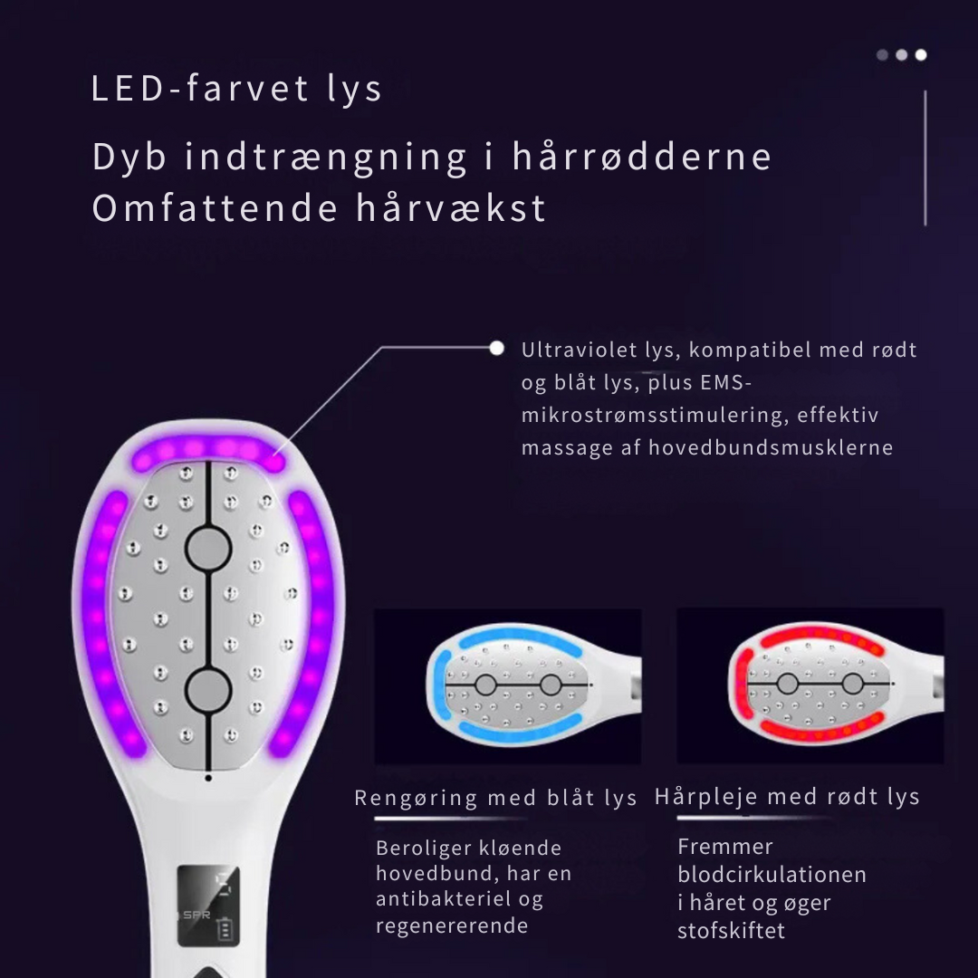 GlowHair - Ultrasonisk Hovedbundsmassager & Hydrerende Mistkam